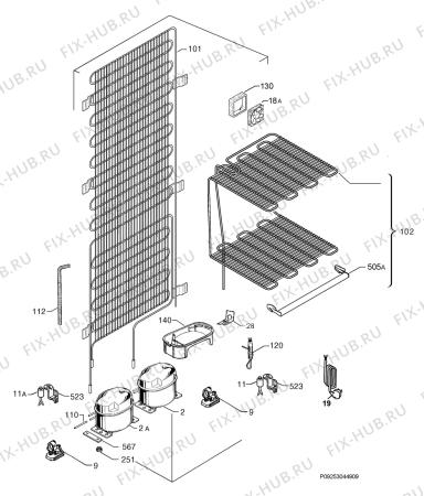 Взрыв-схема холодильника Aeg Electrolux SCZ71800F0 - Схема узла Cooling system 017